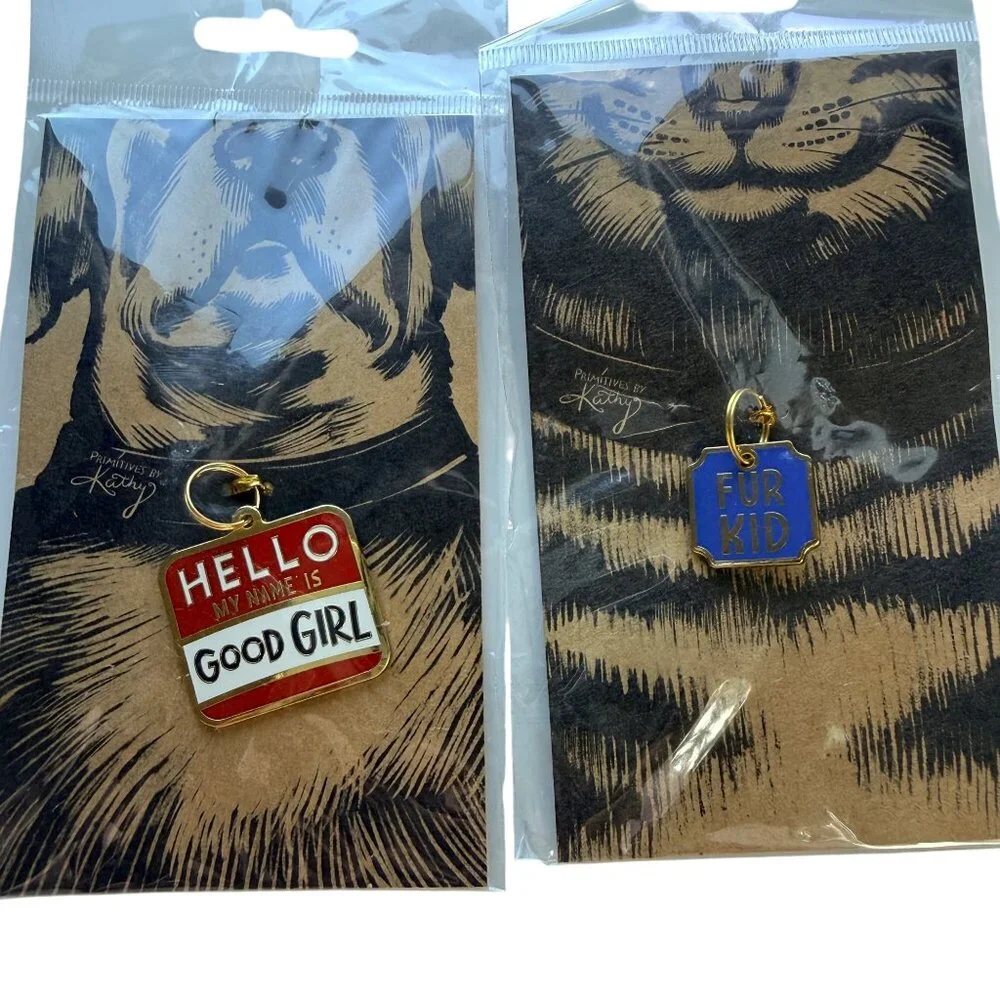 Primitives By Kathy Pet Charms Fur Kid & Good Girl Metal & Enamel Set
